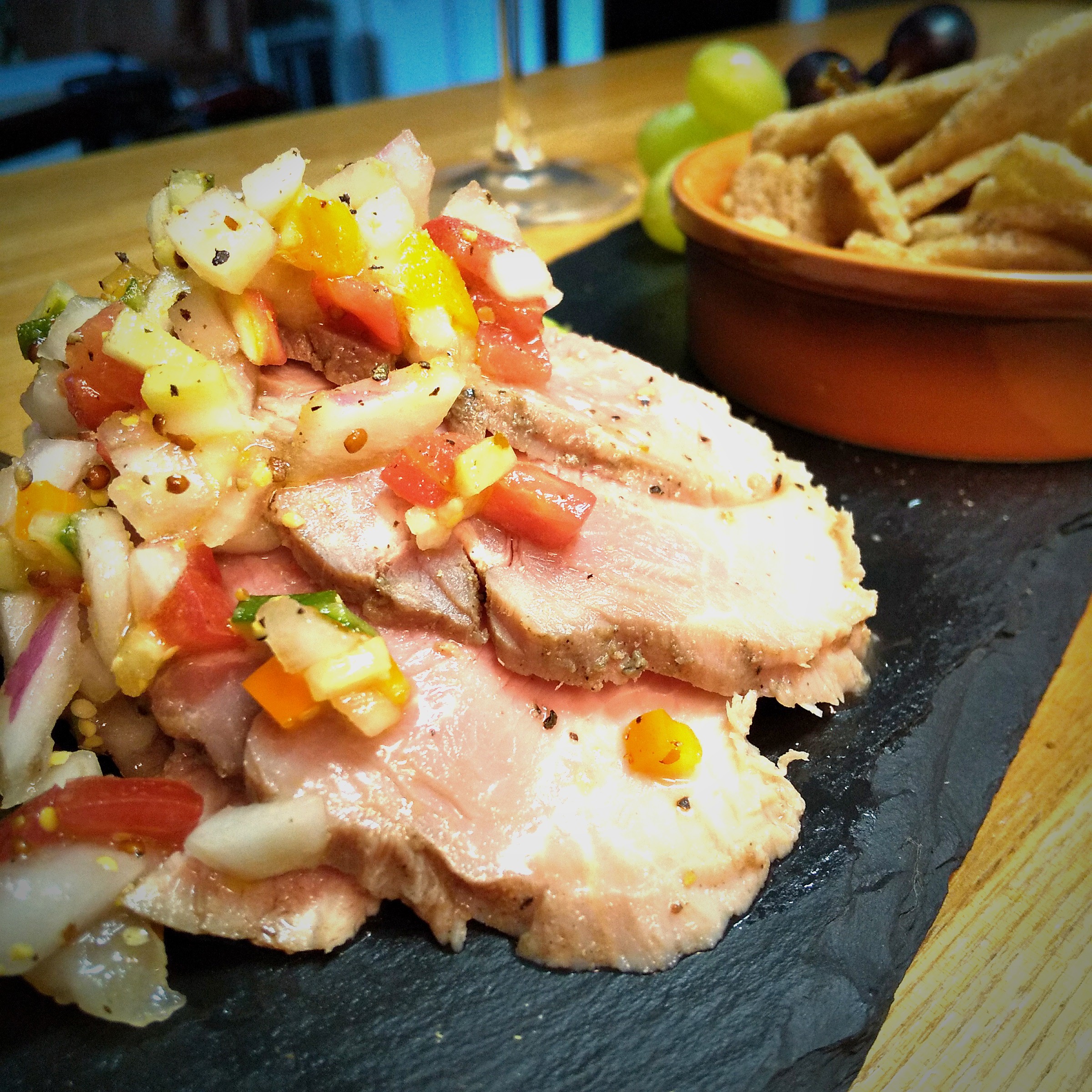 湯煎豚ハム 豚ももブロック さしすせそとオリーブオイル